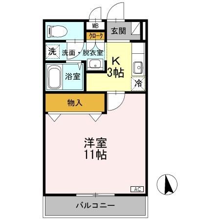 オードピュール 202号室 間取り