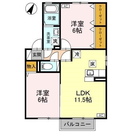 オリーブＢ 201号室 間取り