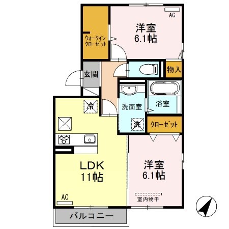 ライフレジデンス 201号室 間取り