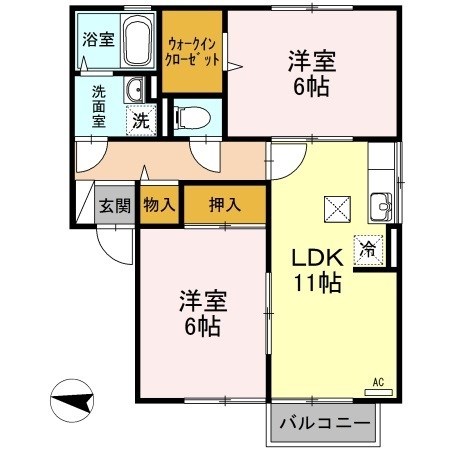 フローラルアベニュー A203号室 間取り