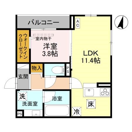 クレスタ 101号室 間取り