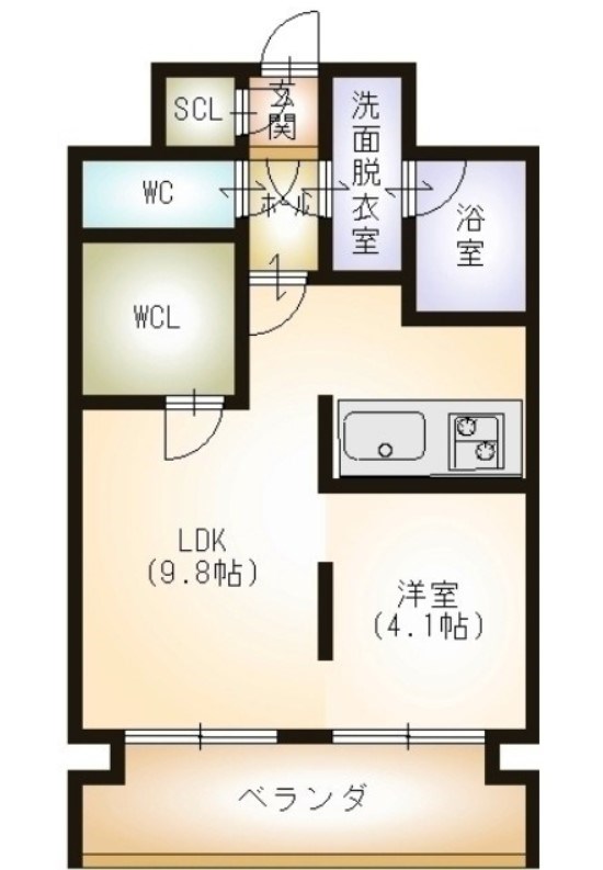 オクト川端町 802号室 間取り