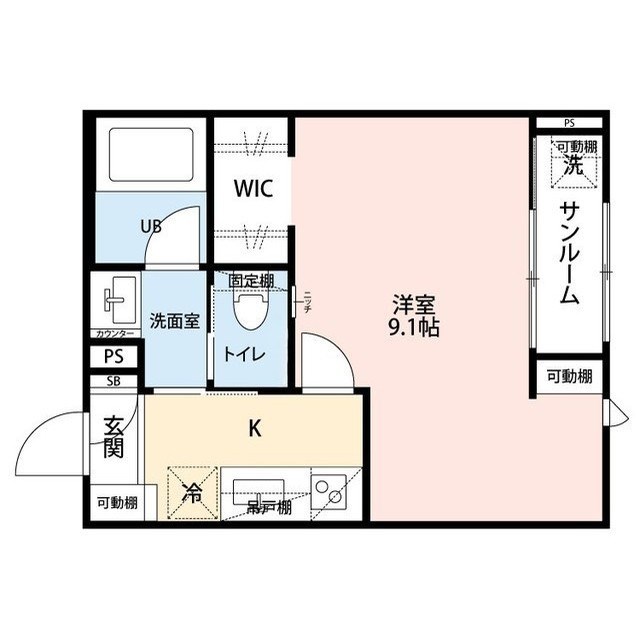 Rooms万代5 201号室 間取り