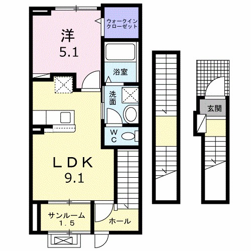 グリーンピア　Ａ 303号室 間取り