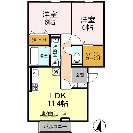 サニーサイド B103号室 間取り