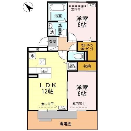 デラルーナ 202号室 間取り