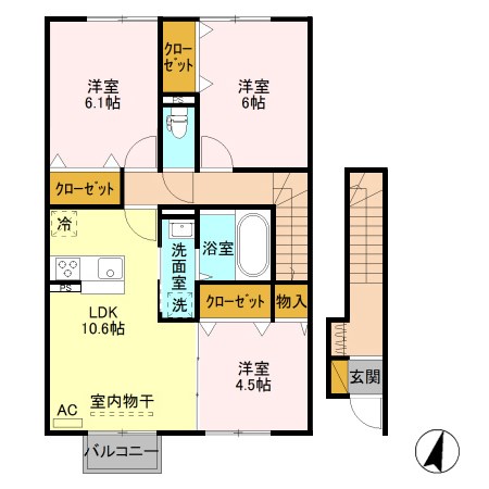 アステールⅢ 201号室 間取り