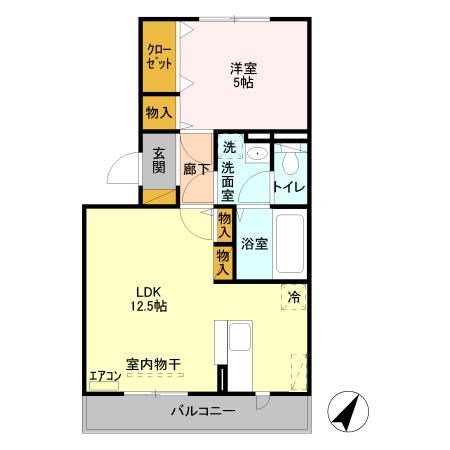 サンルーチェ 206号室 間取り