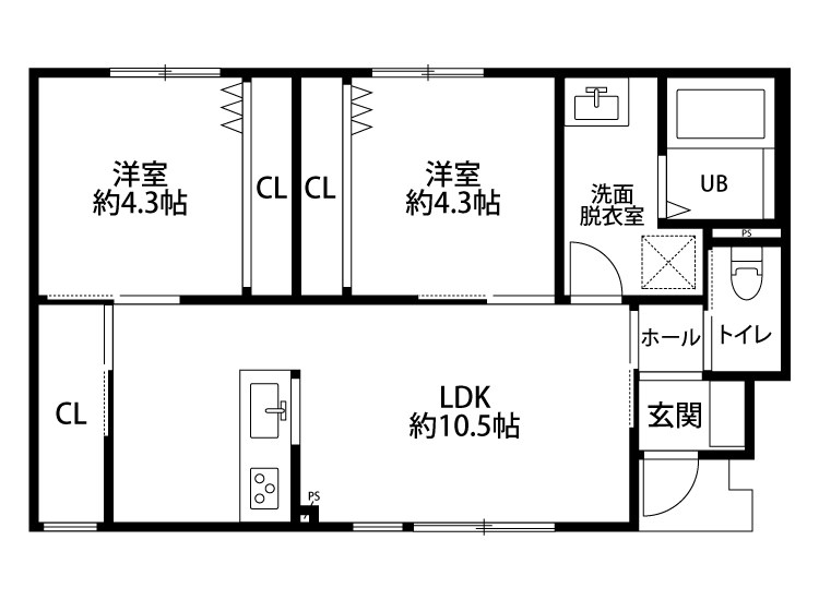 モントまるやま　B 101号室 間取り