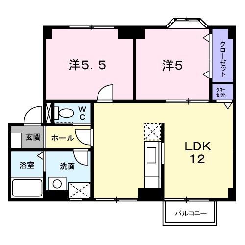 プラドール田川 203号室 間取り