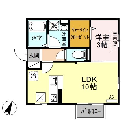 レコルトⅡ　A 205号室 間取り