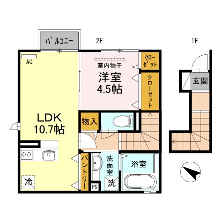 レジェーロⅡ 202号室 間取り