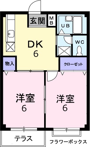 ピュアーハイツＢ 103号室 間取り