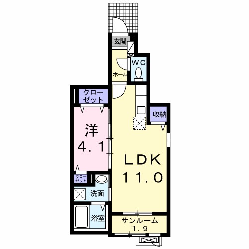 ベルフォーレ城山Ⅱ 101号室 間取り