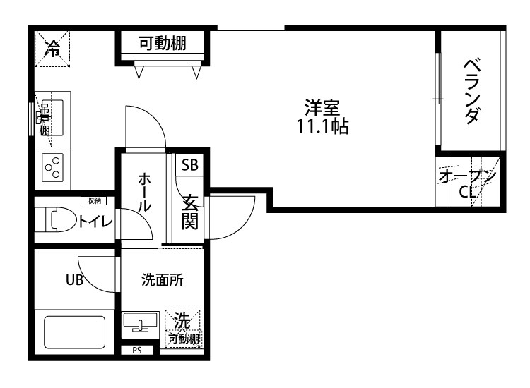 エリシア 103号室 間取り