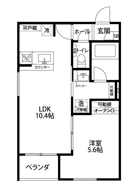 エリシア 201号室 間取り