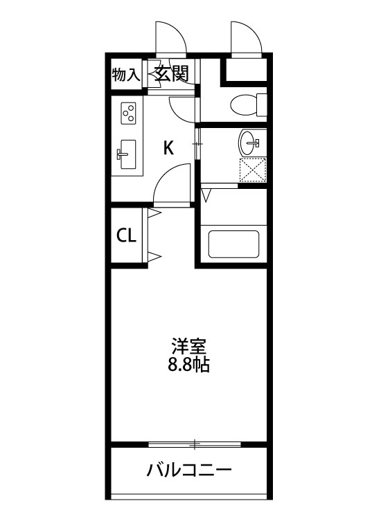 ファーストクラス空港西 102号室 間取り