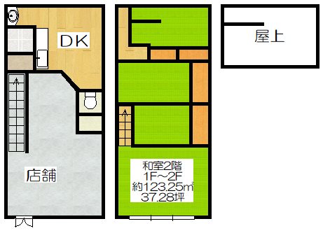 壬生賀陽御所町店舗付住宅 間取り