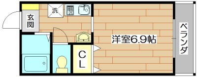 アンソレイエ・シャンブル 110号室 間取り