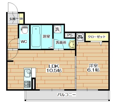 アダージョ富田 102号室 間取り