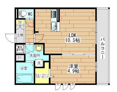 アダージョ富田 105号室 間取り