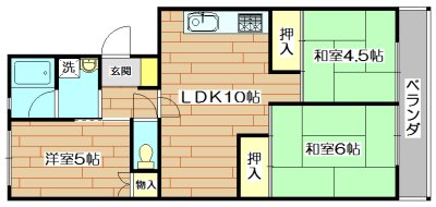 第1石田マンション 302号室 間取り