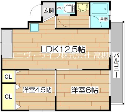 木下第２マンション 406号室 間取り