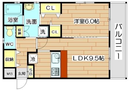 メゾンヴェール月見町Ⅰ 101号室 間取り