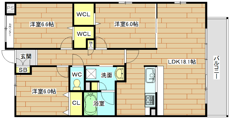 槻（ケヤキ） 301号室 間取り