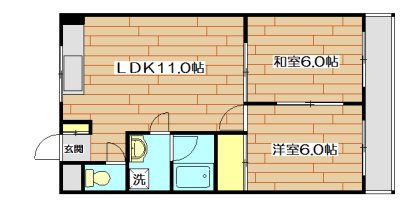 パレ若松 202号室 間取り