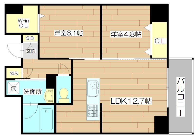 山崎マンション16高槻芥川 101号室 間取り