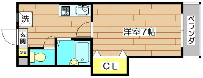 プリミエール高槻 105号室 間取り