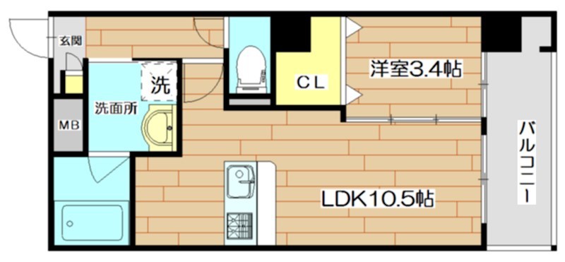 中条プレイス 303号室 間取り