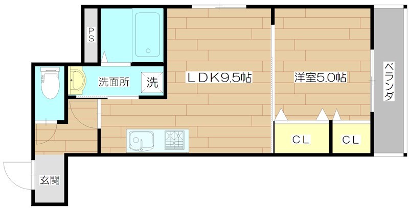 フジパレス高槻城跡公園前 105号室 間取り