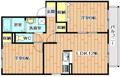 ガーデンビレッジA棟 102号室 間取り