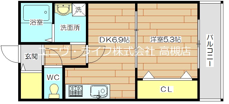 チャルテ高槻富田A棟 間取り