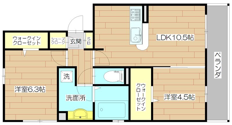 ベルフェリシア 305号室 間取り