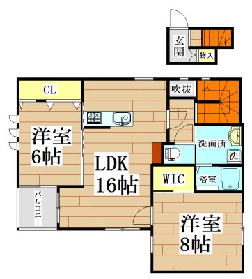 今城町タウンハウスⅡ 201号室 間取り