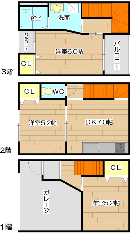 北柳川町　戸建賃貸 間取り