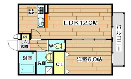 ウエストアマ 101号室 間取り