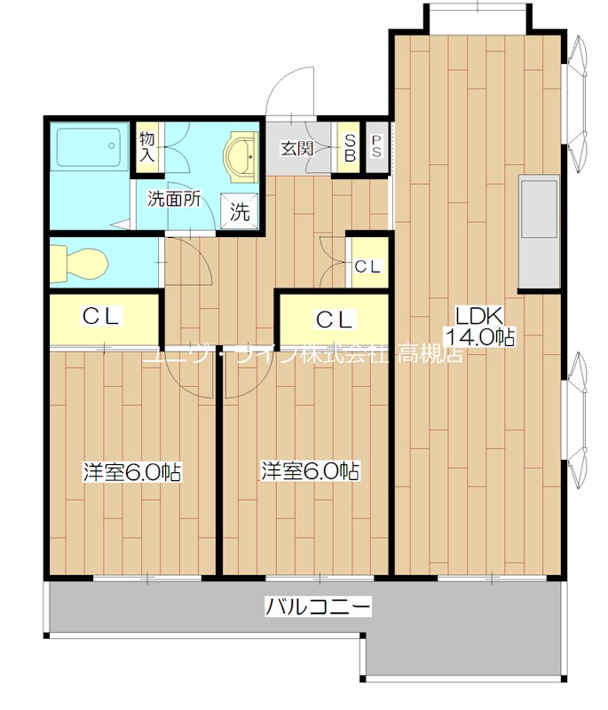 アニマン高槻阿武山 307号室 間取り