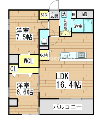 中条プレイス 201号室 間取り