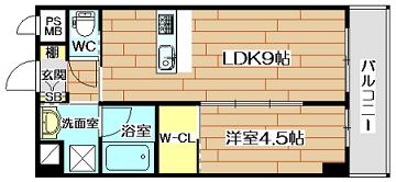 ベラ・ヴィッタ古曽部  間取り図