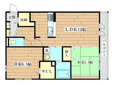 セジュールリズ 105号室 間取り