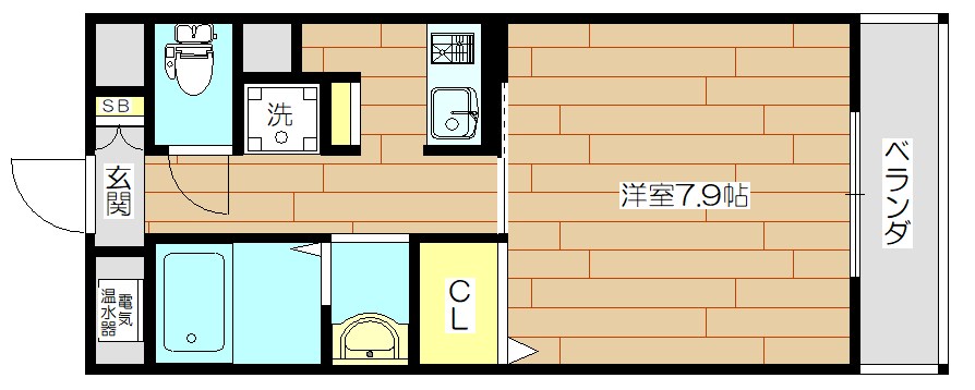 フロン・ツォーネ 106(Bタイプ)号室 間取り