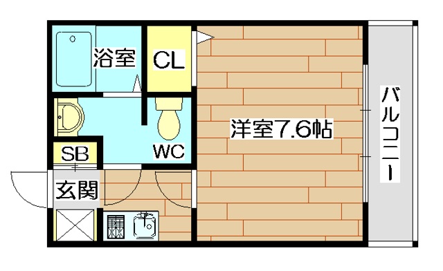 アンサンブル高槻 102号室 間取り