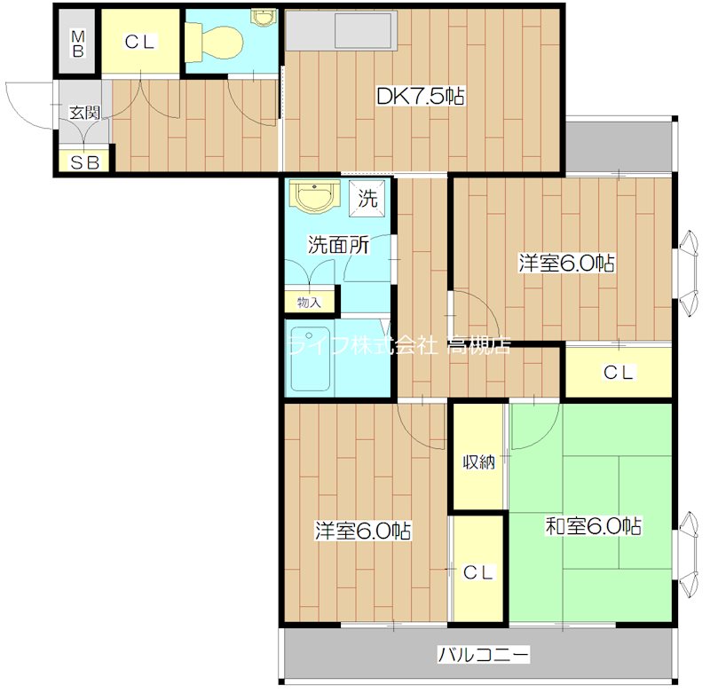 アニマン高槻阿武山 302号室 間取り