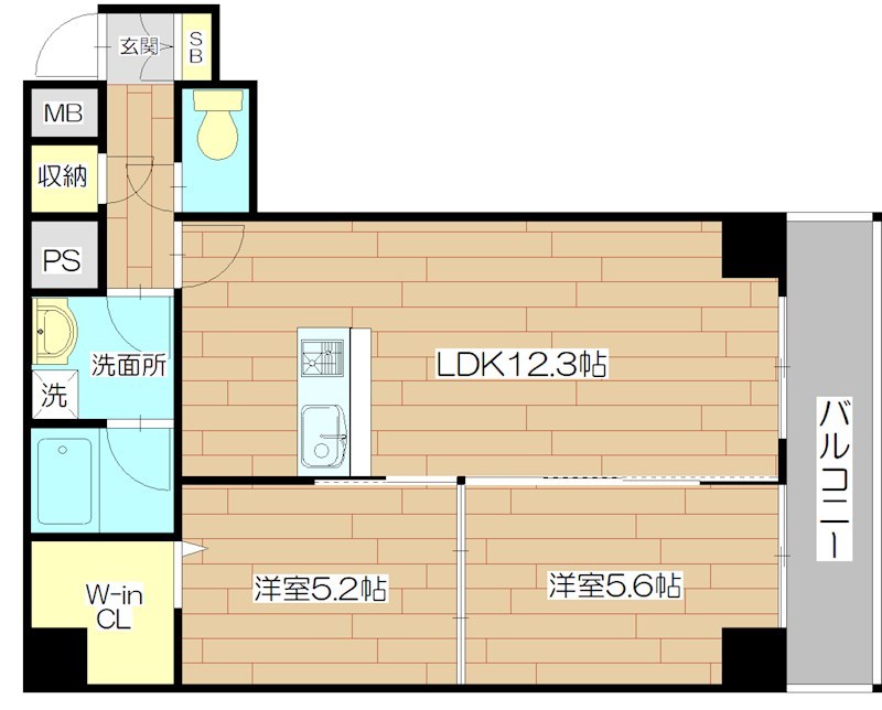 山崎マンション16高槻芥川 502号室 間取り