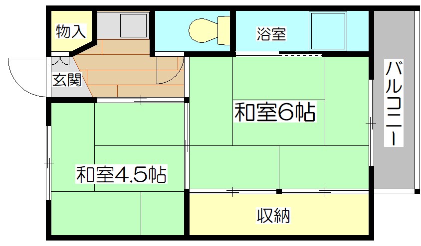 ビレッジハウス服部2号棟 間取り図