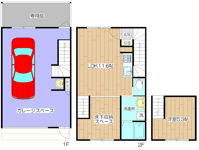 【ガレージハウス】&amp;amp;Space茨木（アンドスペース茨木） 間取り図